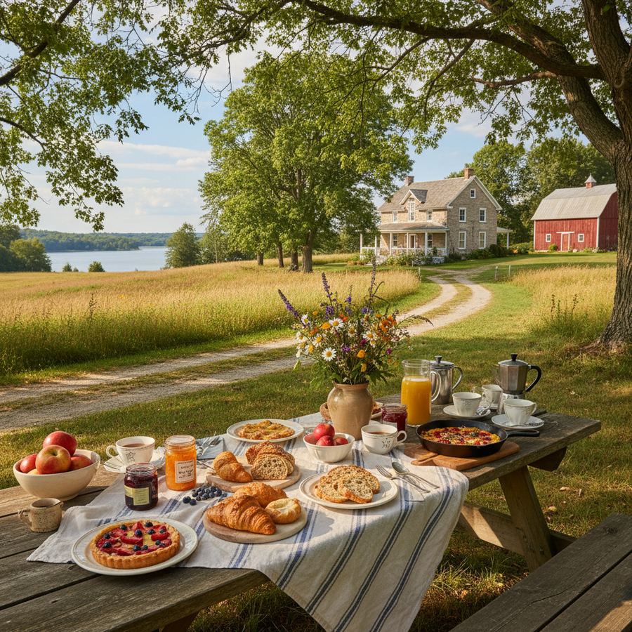 Brunch spread at a small-town Ontario restaurant