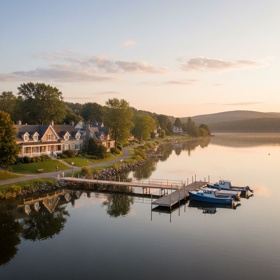 Geese on the water at morning