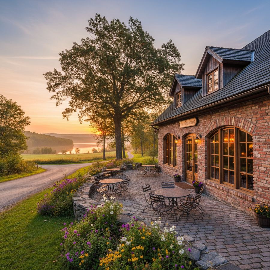 A laid-back restaurant patio in Prince Edward County