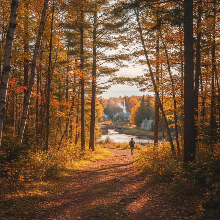 A hiking trail through mixed forest near Petawawa