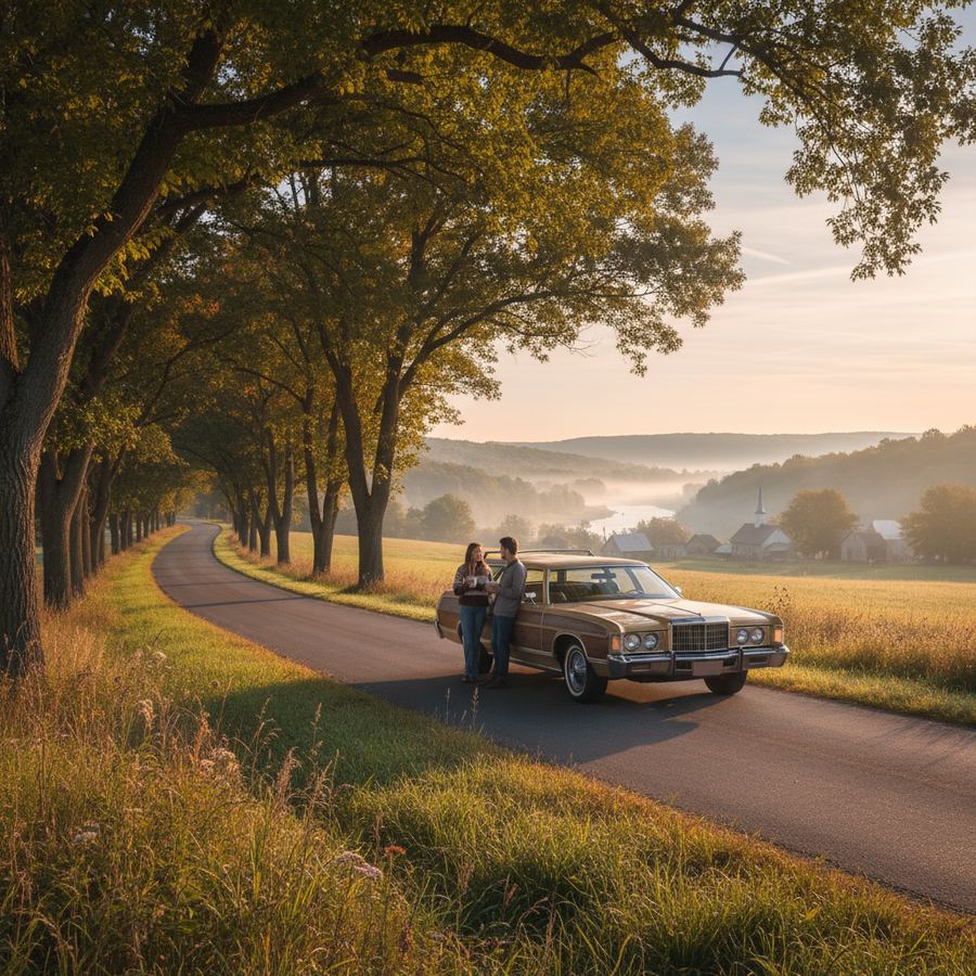 Early morning on an Ontario highway heading north