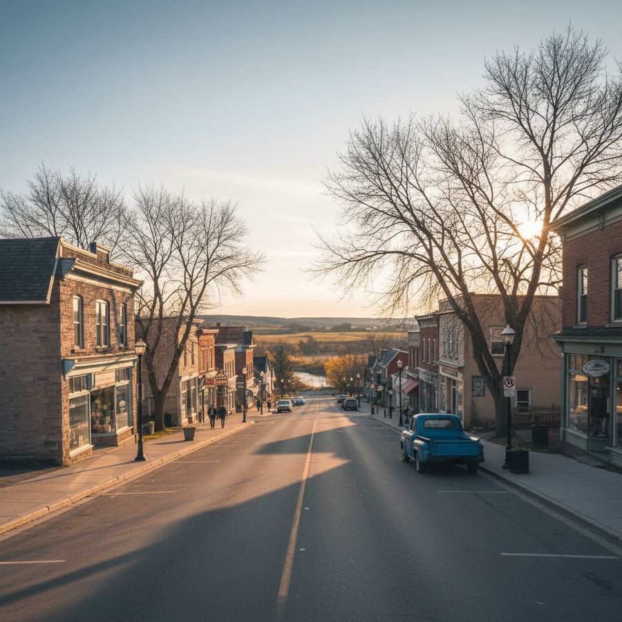 Stayner main street on a calm afternoon