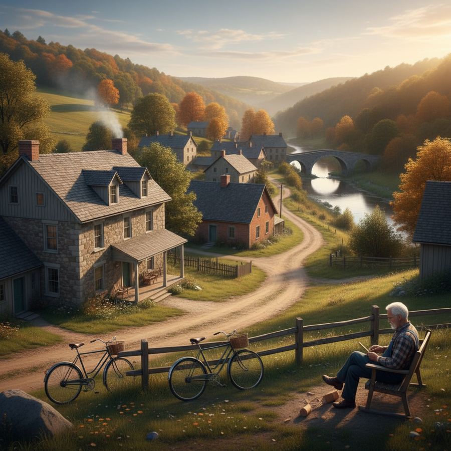 A hand-painted shop sign hanging from a wrought-iron bracket on an old brick building