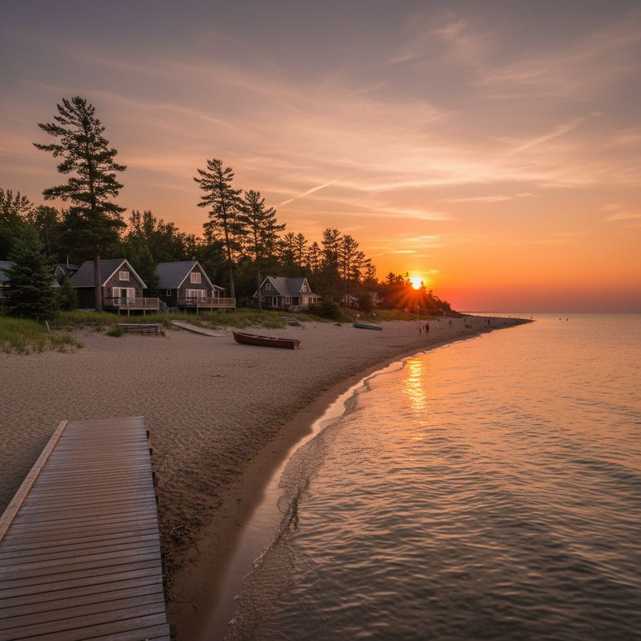 Sunset over Georgian Bay seen from Wasaga Beach